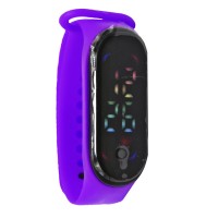 Електронний годинник з кольоровим дисплеєм, фіолетовий