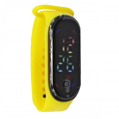 Годинник кольоровий дисплей, налаштування дати і часу жовтий (MiC)