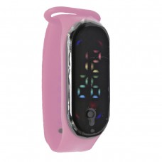 Електронний годинник з кольоровим дисплеєм, рожевий
