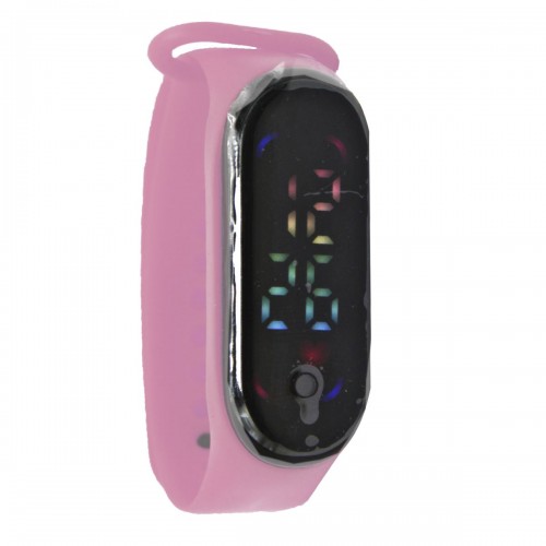 Електронний годинник з кольоровим дисплеєм, рожевий (MiC)