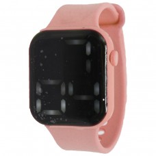 Электронные часы (время, дата, секундомер), розовый