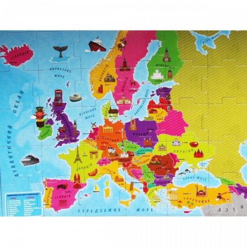 Магнітний пазл "Карта Європи" 30 елементів - 38x28см
