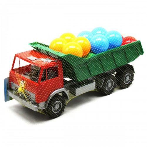 Машинка "Самосвал" с шариками - красная и зеленая