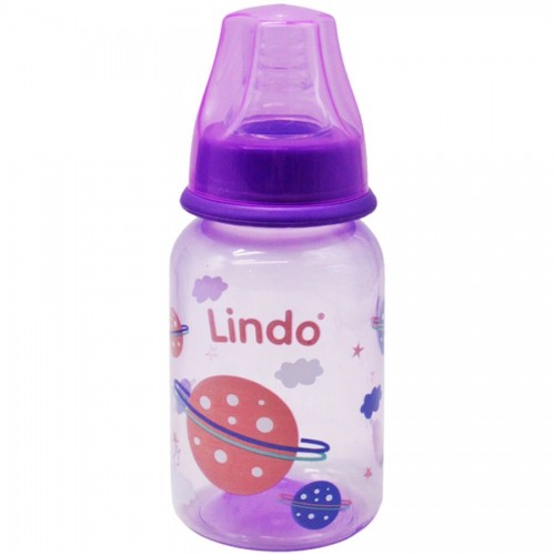 Детская бутылочка с соской 125 мл, фиолетовая (Lindo)