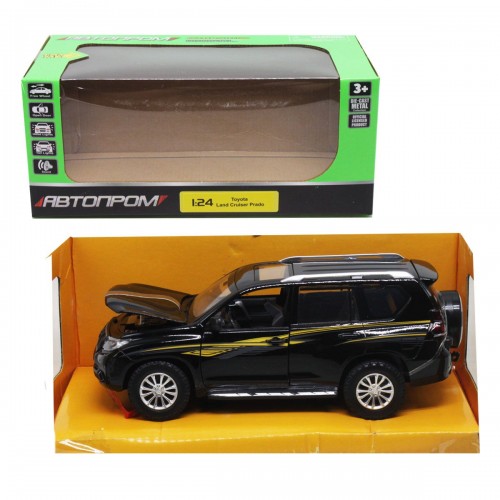 Машина мет. "Land Cruiser Prado" 1:24, свет, звук, открывающиеся двери, капот и багажник