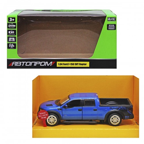 Масштабна металева іграшка "Ford F-150 SVT Raptor" (синя)