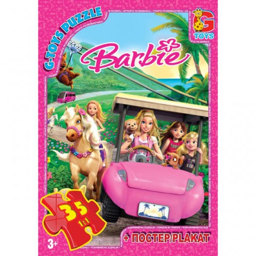 Пазлы "Барби", 35 элементов + плакат (Gtoys)