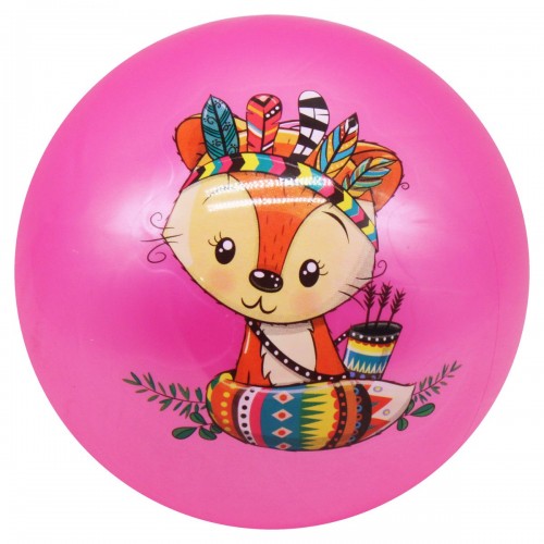 Мяч резиновый "Животные", розовый, 23 см (MiC)