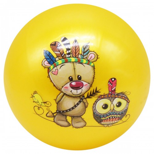 Мяч резиновый "Животные", желтый, 23 см (MiC)