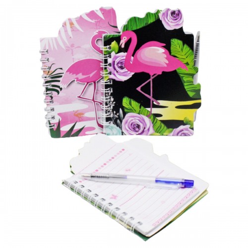 Блокнот на спирали "Фламинго" + ручка (MiC)
