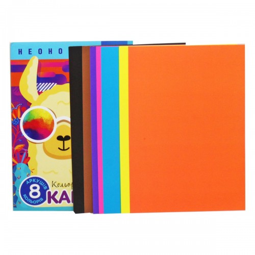 Набор цветного картона "Неоновый" (8 листов) (Art studio of Happiness)
