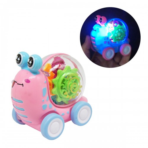 Іграшка "Равлик" інерційний, рожевий зі світлом.