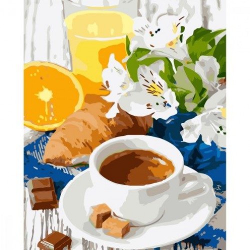 Картина за номерами "Чай, сік і круасан" ★★★ (Strateg)