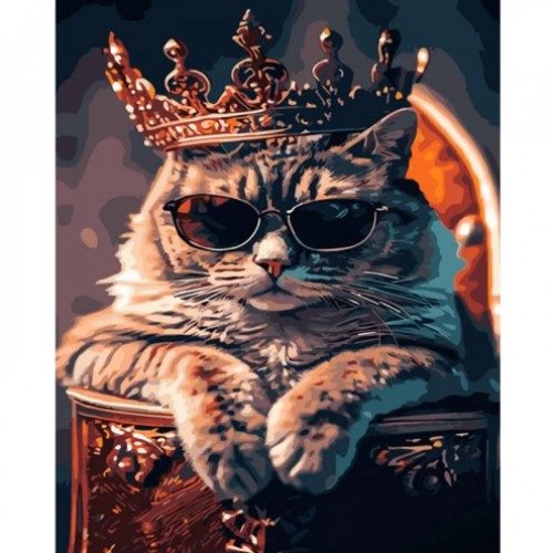 Картина за номерами "Кіт-король" ★★★★ (Strateg)
