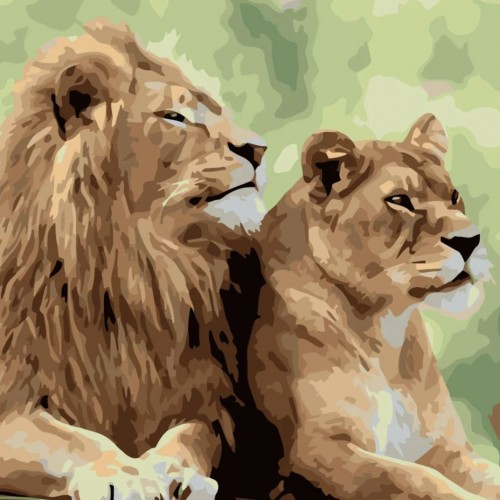 Картина за номерами "Подружжя левів" ★★★★ (Strateg)