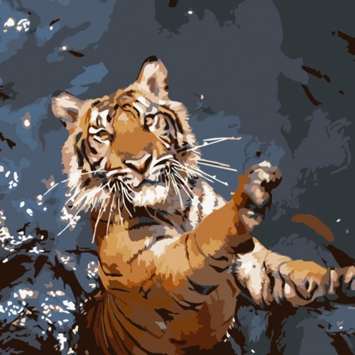 Картина по номерам "Тигр-ловец" ★★★★ (Strateg)