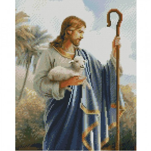 Алмазна мозаїка "Ісус з ягням" 30х40 см (Strateg)
