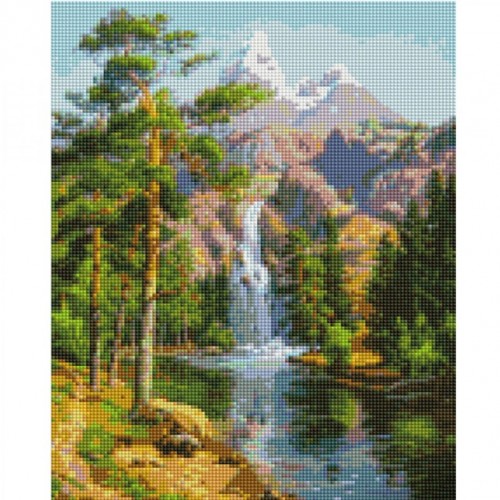 Алмазная мозаика "Водопад в горах" 30х40 см (Strateg)