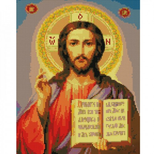 Алмазна мозаїка "Ікона Ісуса Спасителя" 30х40 см (Strateg)