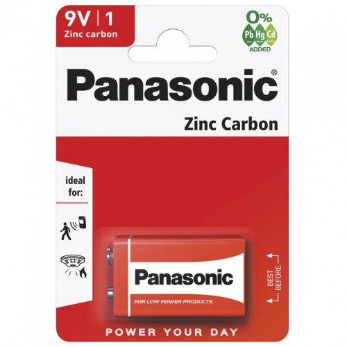 Батарейка PANASONIC 6F22 / 1BL Zinc Carbon (Panasonic)