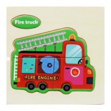 Деревяні іграшки пазли пожежне авто