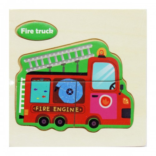 Деревяні іграшки пазли пожежне авто (MiC)