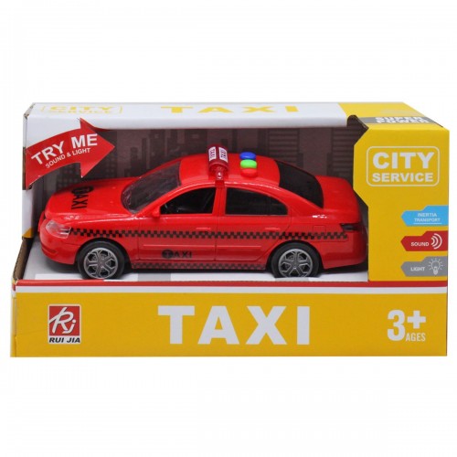 Инерционная машина "Такси", свет-звук, красная