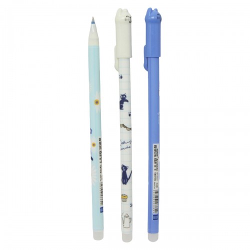 Ручка гелева пише - стирає Аodemei 0,38мм "Кіт" синя (MiC)