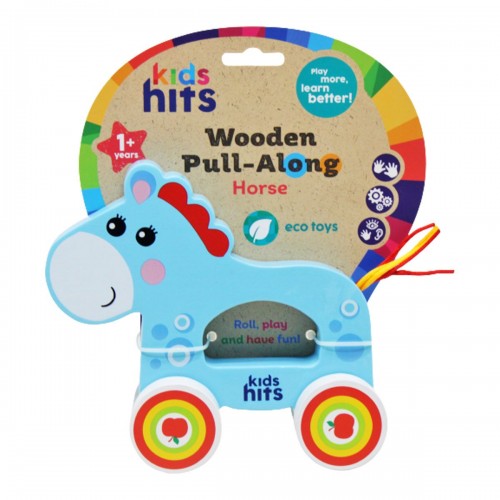 Деревʼяна іграшка-каталка "Wooden Pull-Along: Коник" (Kids hits)