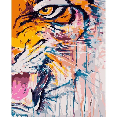 Картина по номерам "Взгляд тигра" ★★★★ (Strateg)