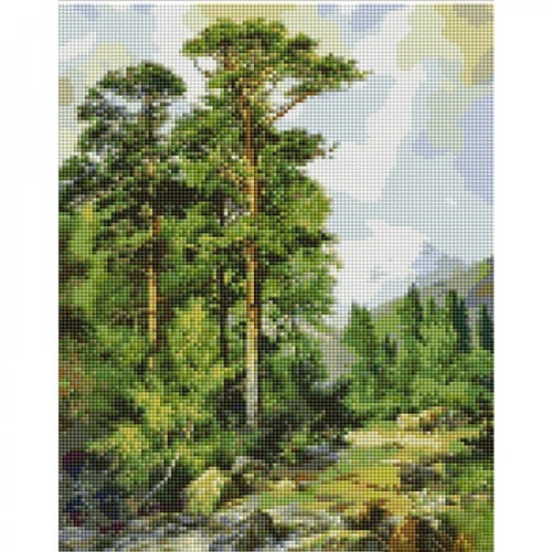 Алмазна мозаїка "Ліс у горах" 30х40 см (Strateg)
