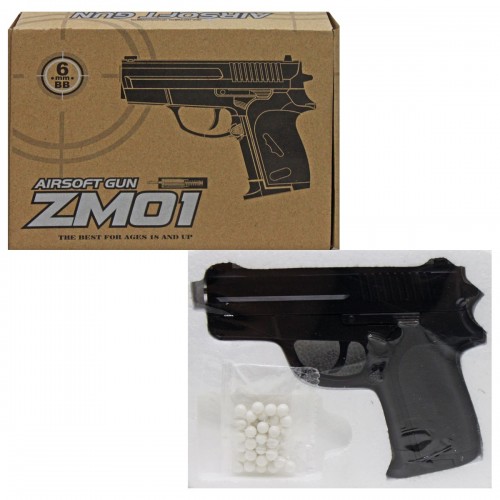 Пистолет ZM, металлический, с пульками (черный) (ZM)