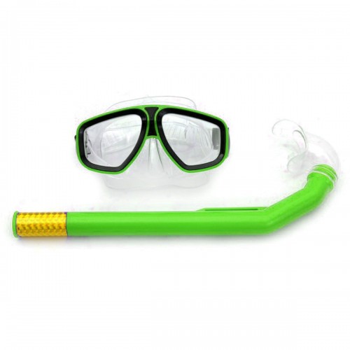 Маска з трубкою для плавання, зелений (MiC)
