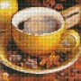 Алмазная мозаика без подрамника "Кофейное наслаждение" 20х20 см (Ідейка)