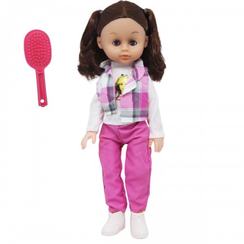 Кукла в розовом, с расческой (33 см) (MiC)