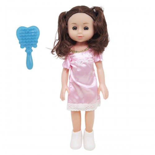 Кукла в персиковом, с расческой(33 см) (MiC)