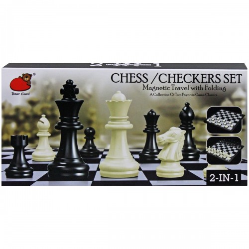 Настольная игра 2в1 "Шахматы + шашки" (Bear Card)