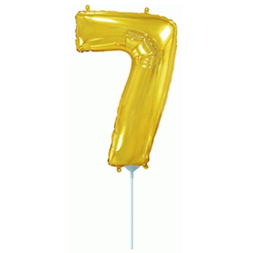 Кулька фольгована "День Народження: Цифра 7", міні, золото (FlexMetal)