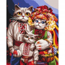 Картина за номерами Сімʼя котиків-гуцулів © Маріанна Пащук? 40х50 см
