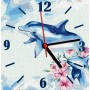 Годинник-картина за номерами "Дельфіни", 30х30 см (Art Story)