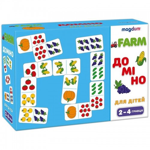 Настольная игра "Домино: Фрукты и овощи" (29 элем) (Magdum)