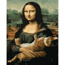 Картина по номерах Мона Ліза з котом 40х50