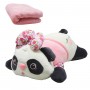 Мʼяка іграшка з пледом "Панда" (рожева) (MiC)