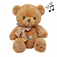 М'яка іграшка Ведмедик Персик довжина 40 см (за стандартом 50 см) музичний