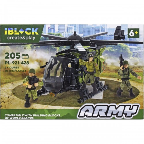 Конструктор "Армия: Вертолет", 205 дет. (iBLOCK)