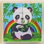 Кубики-пазл деревʼяні "Панда" (16 шт) (MiC)