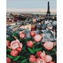 Картина по номерам "Пионы с видом на Париж" ★★★★ (Brushme)
