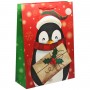 Пакет подарочный, новогодний 406 х 165 х 553 мм Пингвин (Malevaro)