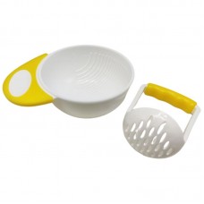 Чаша для подрібнення їжі пластикова (біла з жовтим)
