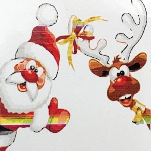 Картина по номерам "Дед Мороз с оленем" ★★★ (Strateg)